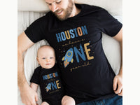 Colorful Houston 1st Birthday Family Matching Shirt