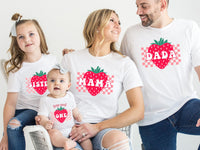Chequered Strawberry Tee - Berry Sweet One