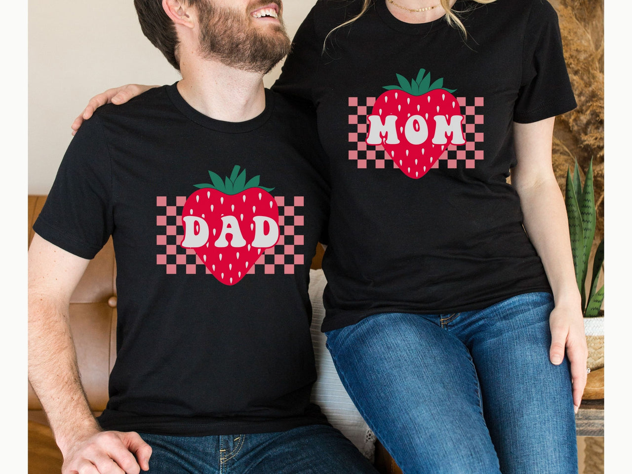 Chequered Strawberry Tee - Berry Sweet One